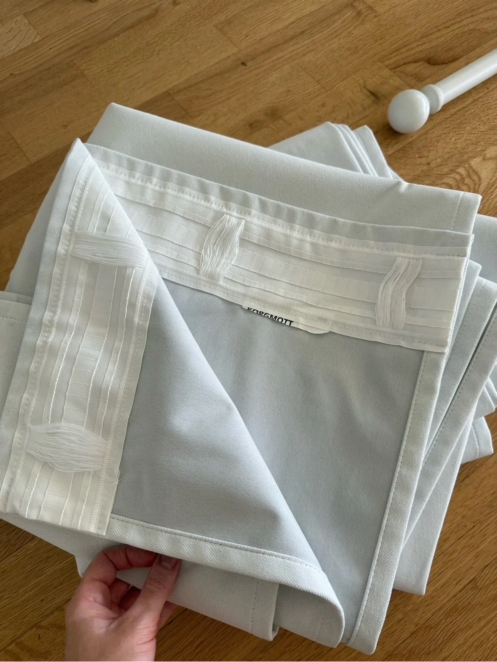 IKEA KORGMOTT Blackout curtains, 1pair, white with heading tape, 57x98”